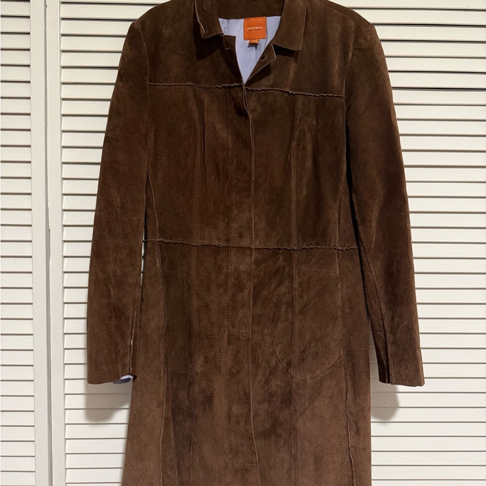 Brown Suede Trench Coat